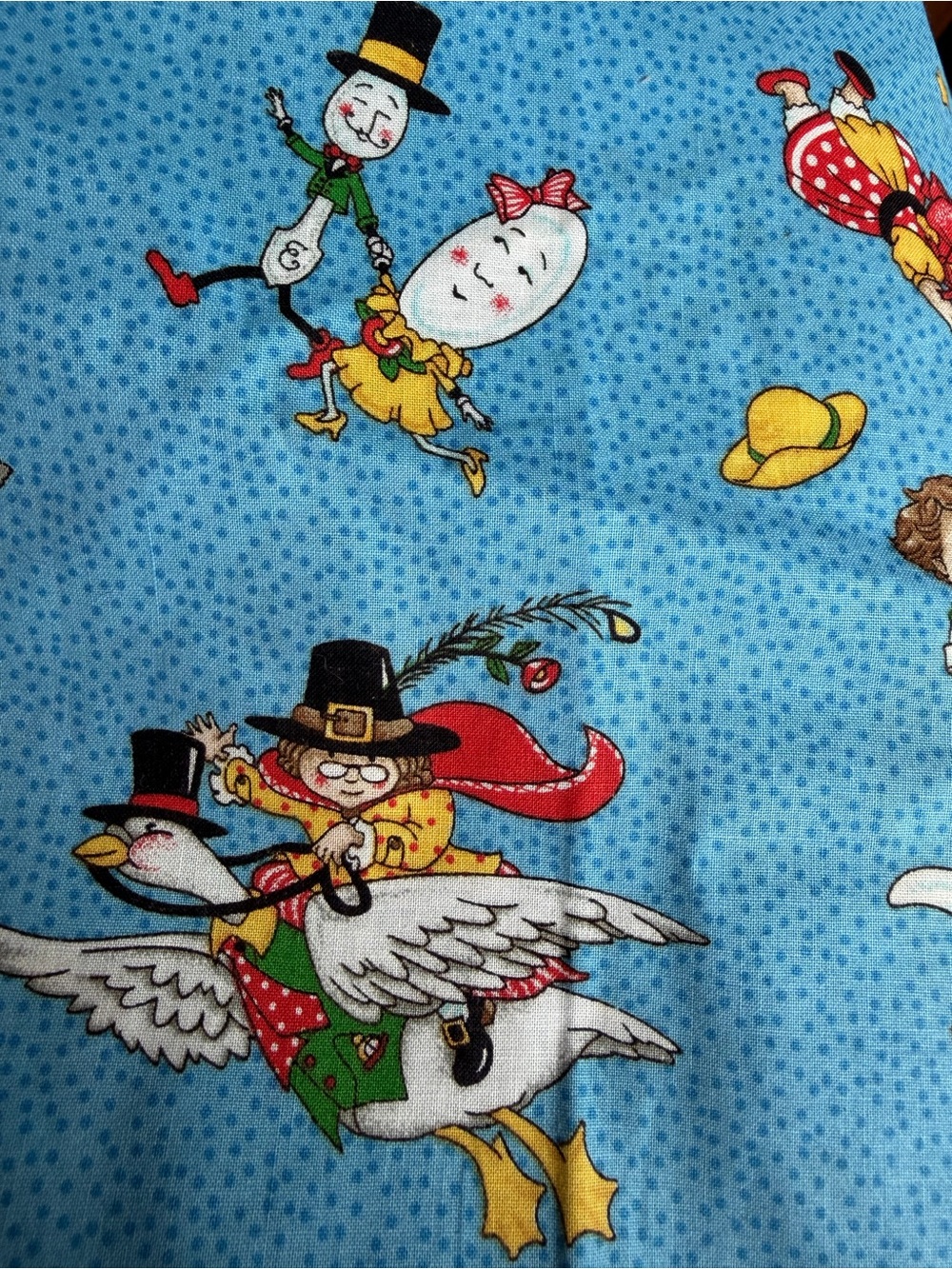 Mary Engelbreit Blue Storybook Character Fabric Print Mother Goose